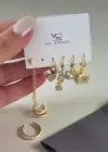 Altın Renk Karışık Figürlü Taş Detaylı 6lı YSX Küpe Set
