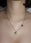 Altın Renk Kelebek Figürlü Çelik Kolye