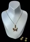 Altın Renk Kelebek Figürlü Çelik Kolye Ve Küpe Set