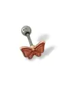 Altın Renk Kelebek Figürlü Çelik Tragus/Kıkırdak Küpe/Piercing (Tek)