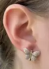 Altın Renk Kelebek Figürlü Çelik Xupıng Küpe (Çift)