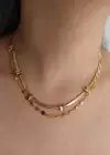 Altın Renk Kelebek Figürlü İkili Çelik Kolye