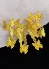 Altın Renk Kelebek Figürlü Küpe (Çift)