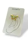 Altın Renk Kelebek Figürlü Taş Detaylı 14K Altın Kaplama TX Ear Cuff (Tek)
