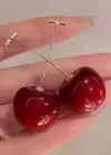 Altın Renk Kiraz Figürlü YSX Küpe (Çift)