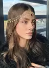 Altın Renk Kırmızı Taş Detaylı Alınlık/Kına Aksesuarı