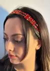 Altın Renk Kırmızı Taş Detaylı Alınlık/Kına Aksesuarı