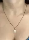 Altın Renk Külçe Figürlü  Çelik Kolye