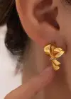 Altın Renk Kurdele Figürlü Çelik Küpe (Çift)