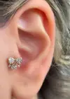 Altın Renk Kurdele Figürlü Çelik Tragus/Kıkırdak Küpe/Piercing (Tek)