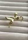 Altın Renk Kurdele Figürlü Kulak Aksesuar (Tek)