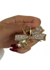 Altın Renk Kurdele Figürlü Mini Metal Mandal Toka