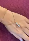 Altın Renk Kurdele Figürlü Taş Detaylı Çelik Şahmeran
