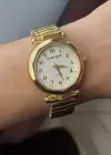 Altın Renk Lastikli Esnek Kordonlu Kadın Saat