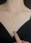 Altın Renk Love Yazılı Çelik Kolye