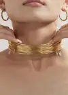 Altın Renk Metal Choker Kolye