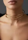 Altın Renk Metal Choker Kolye