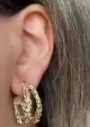 Altın Renk Metal Halka Küpe (Çift)