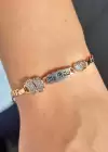 Altın Renk My Baby Yazılı Taş Detaylı Çelik Xupıng VİP Bileklik