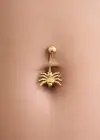 Altın Renk Örümcek Figürlü Cerrahi Çelik Göbek Piercing