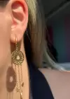 Altın Renk Sallantılı Çelik Küpe (Çift)