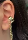 Altın Renk Sallantılı Ear Cuff (Tek)