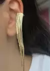 Altın Renk Sallantılı Ear Cuff (Tek)