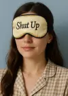 Altın Renk Shut Up Yazılı Saten Uyku Bandı