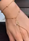 Altın Renk Sol Anahtarı Figürlü Taş Detaylı Çelik Şahmeran