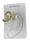 Altın Renk Taş Detaylı 14K Altın Kaplama TX Ear Cuff (Tek)