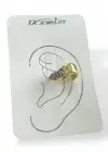 Altın Renk Taş Detaylı 14K Altın Kaplama TX Ear Cuff (Tek)
