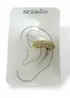 Altın Renk Taş Detaylı 14K Altın Kaplama TX Ear Cuff (Tek)