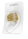 Altın Renk Taş Detaylı 14K Altın Kaplama TX Ear Cuff (Tek)