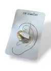 Altın Renk Taş Detaylı 14K Altın Kaplama TX Ear Cuff (Tek)