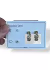 Altın Renk Taş Detaylı 6lı Çelik Küpe Set
