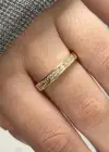 Altın Renk Taş Detaylı Ayarlanabilir Yüzük