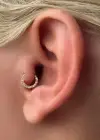 Altın Renk Taş Detaylı Çelik Halka Tragus/Kıkırdak Küpe/Piercing (Tek)