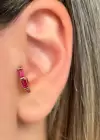 Altın Renk Taş Detaylı Çelik Halka Tragus/Kıkırdak Küpe/Piercing (Tek)