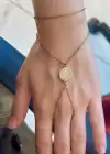 Altın Renk Taş Detaylı Çelik Şahmeran