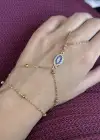 Altın Renk Taş Detaylı Çelik Şahmeran