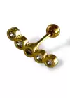 Altın Renk Taş Detaylı Çelik Tragus/Kıkırdak Küpe/Piercing (Tek)