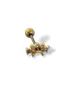 Altın Renk Taş Detaylı Çelik Tragus/Kıkırdak Küpe/Piercing (Tek)