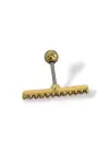 Altın Renk Taş Detaylı Çelik Tragus/Kıkırdak Küpe/Piercing (Tek)
