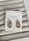 Altın Renk Taş Detaylı Çelik Xuping Küpe (Çift)
