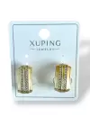 Altın Renk Taş Detaylı Çelik Xuping Küpe (Çift)