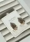Altın Renk Taş Detaylı Çelik Xuping Küpe (Çift)