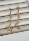 Altın Renk Taş Detaylı Çelik Xuping Küpe (Çift)