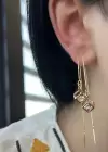 Altın Renk Taş Detaylı Çelik Xuping Küpe (Çift)