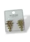Altın Renk Taş Detaylı Çelik Xuping Küpe (Çift)