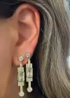 Altın Renk Taş Detaylı Çelik Xuping Küpe Set (Çift)